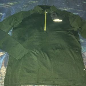 Eddie Bauer Motion Free Dry Men’s Quarter Zip Pullover Sweatshirt in Rifle Green